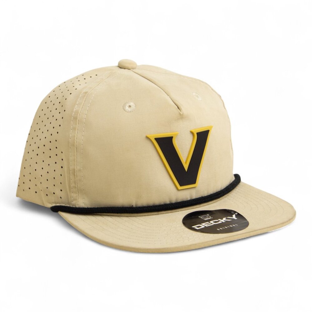 Vanderbilt Commodores Black 3D Perforated Rope Hat- Birch/ Black